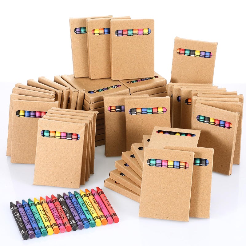 Trandraft Crayons Bulk 8 Different Color Crayon Wrapped Wax Mini Boxes of Crayons Bulks Crayons Party Favors Packs for Classroom  Home Birthdays  School Teachers (30 Packs) - Image 1